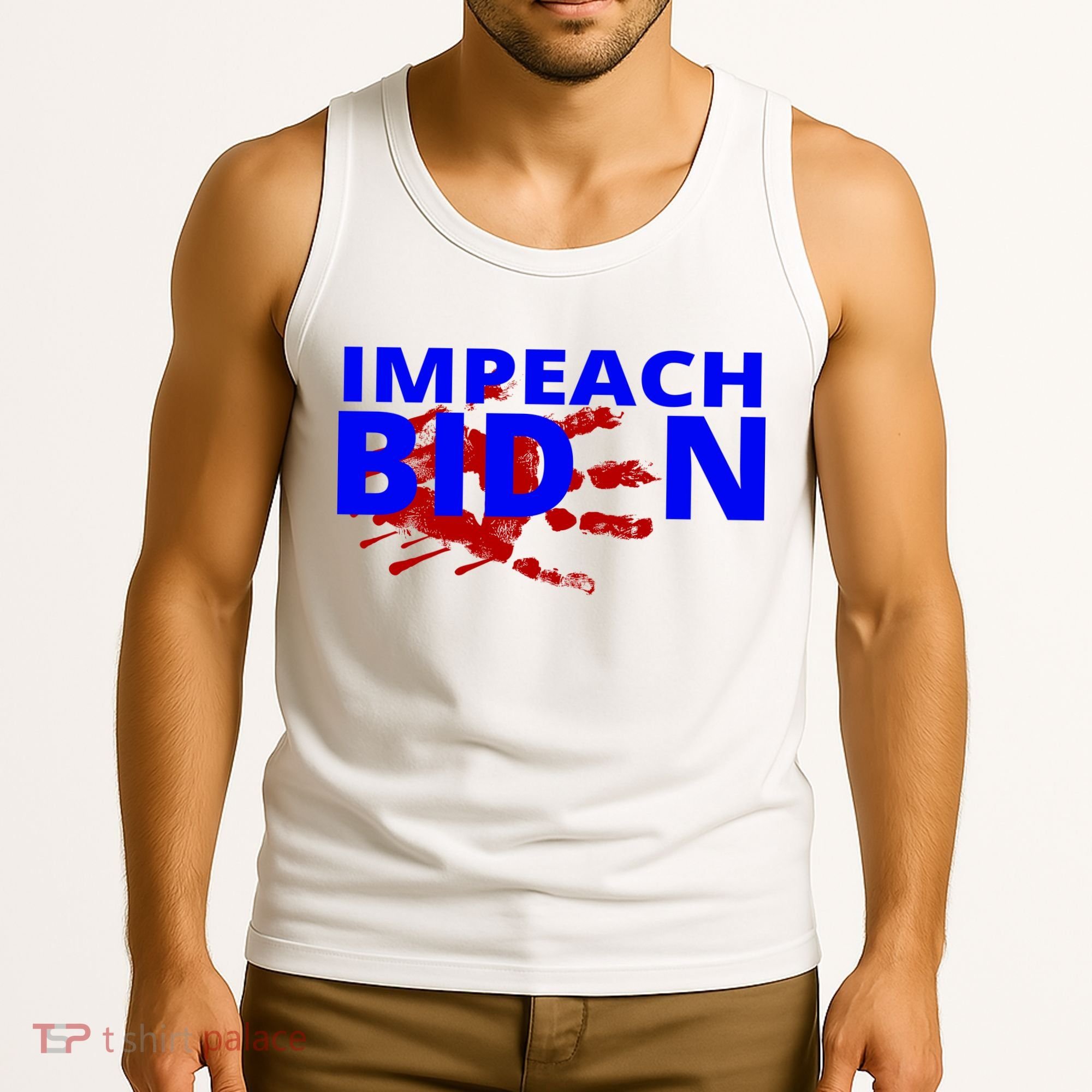 Impeach Joe Biden Bloody Handprint Tank Top
