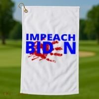 Impeach Joe Biden Bloody Handprint Golf Towel thumb 1
