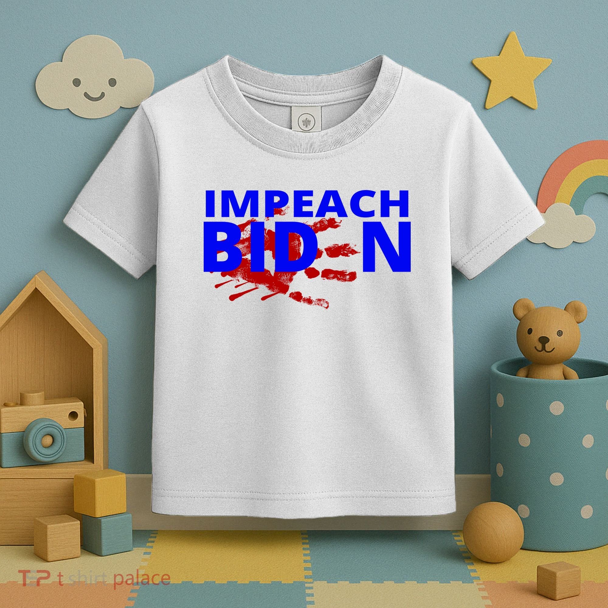 Impeach Joe Biden Bloody Handprint Toddler T-Shirt