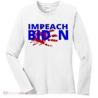 Impeach Joe Biden Bloody Handprint Women's Long Sleeve Shirt thumb 0