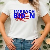 Impeach Joe Biden Bloody Handprint Women's T-Shirt thumb 2