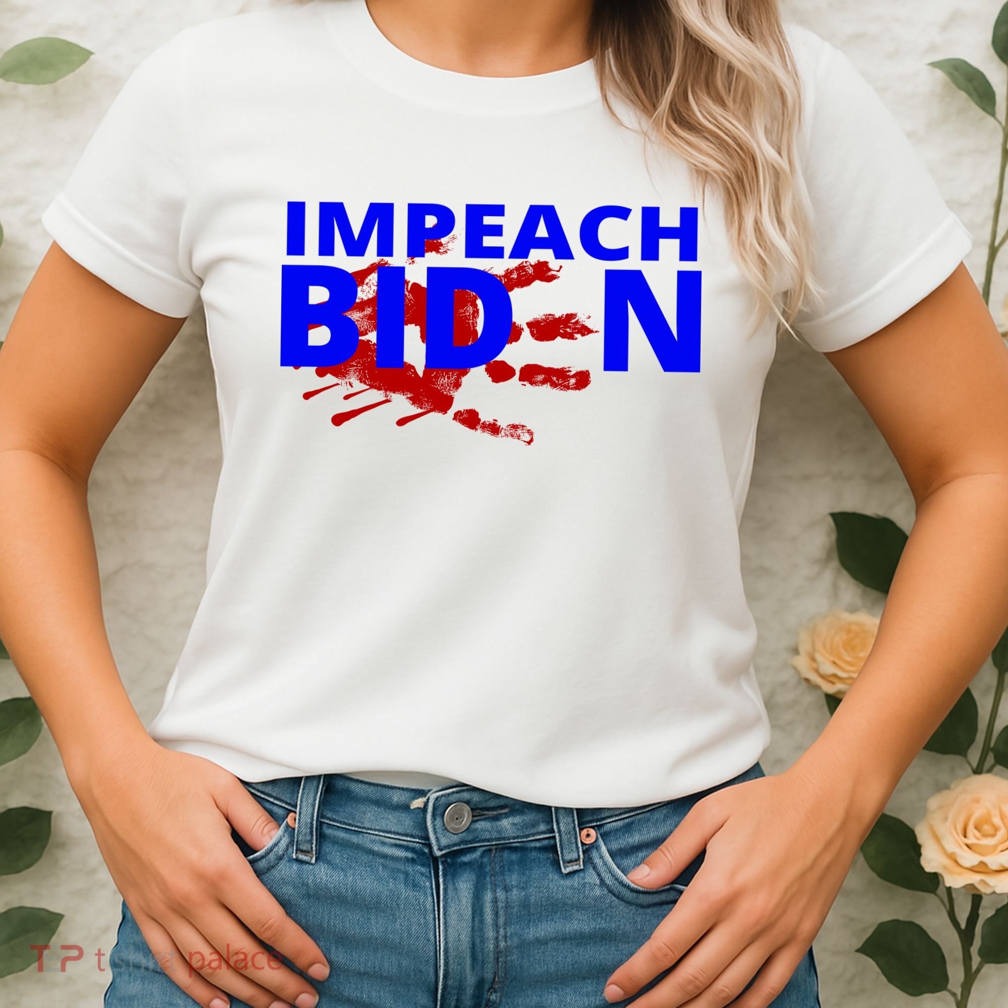 Impeach Joe Biden Bloody Handprint Women's T-Shirt