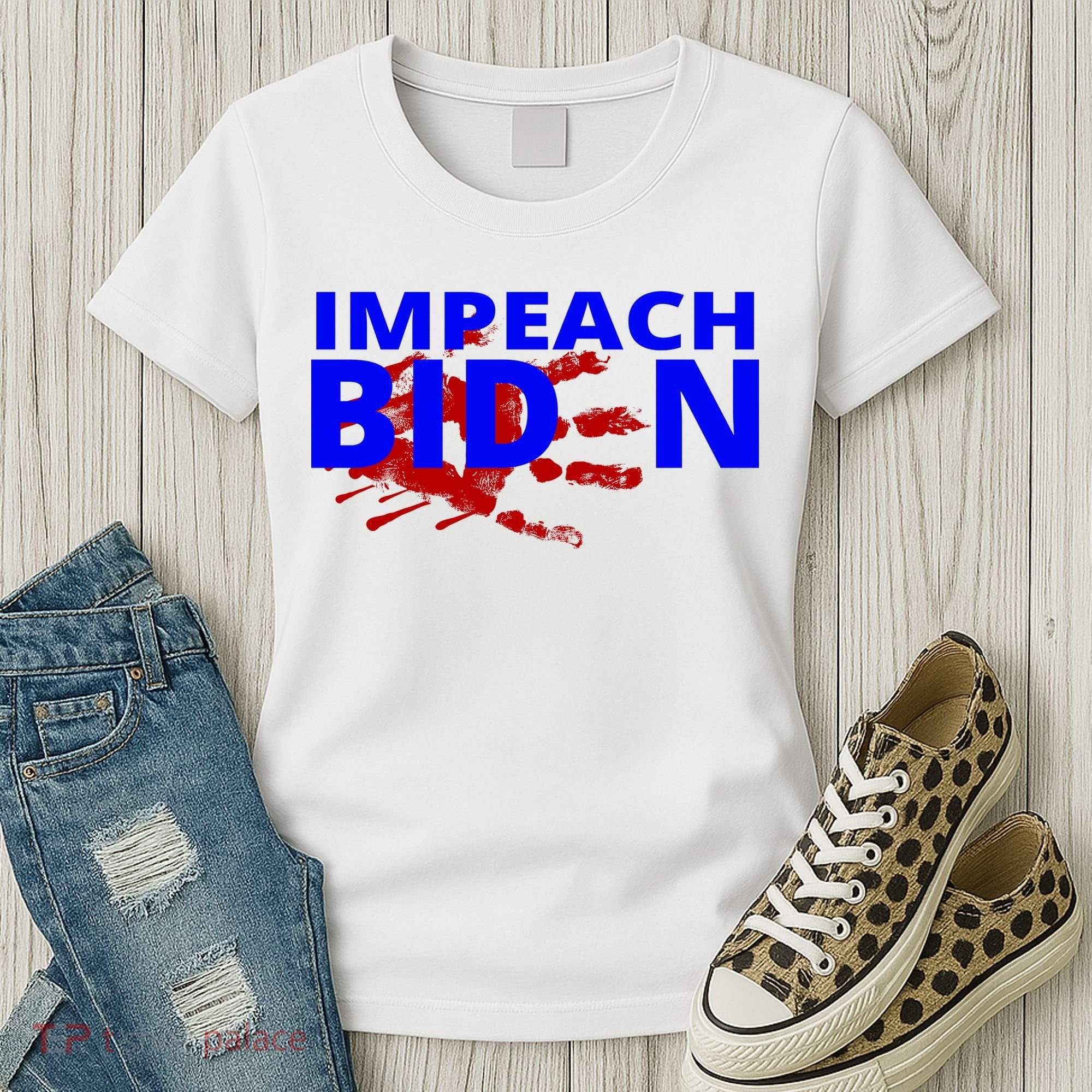 Impeach Joe Biden Bloody Handprint Women's T-Shirt