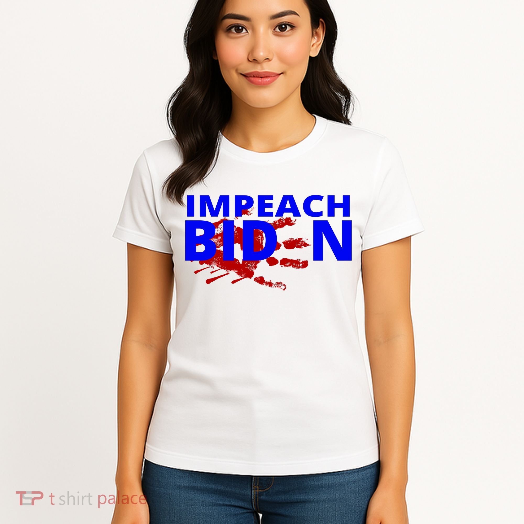 Impeach Joe Biden Bloody Handprint Women's T-Shirt