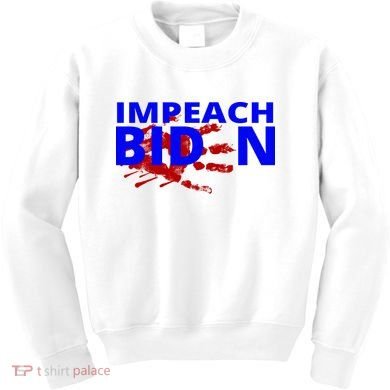 Impeach Joe Biden Bloody Handprint Kids Sweatshirt