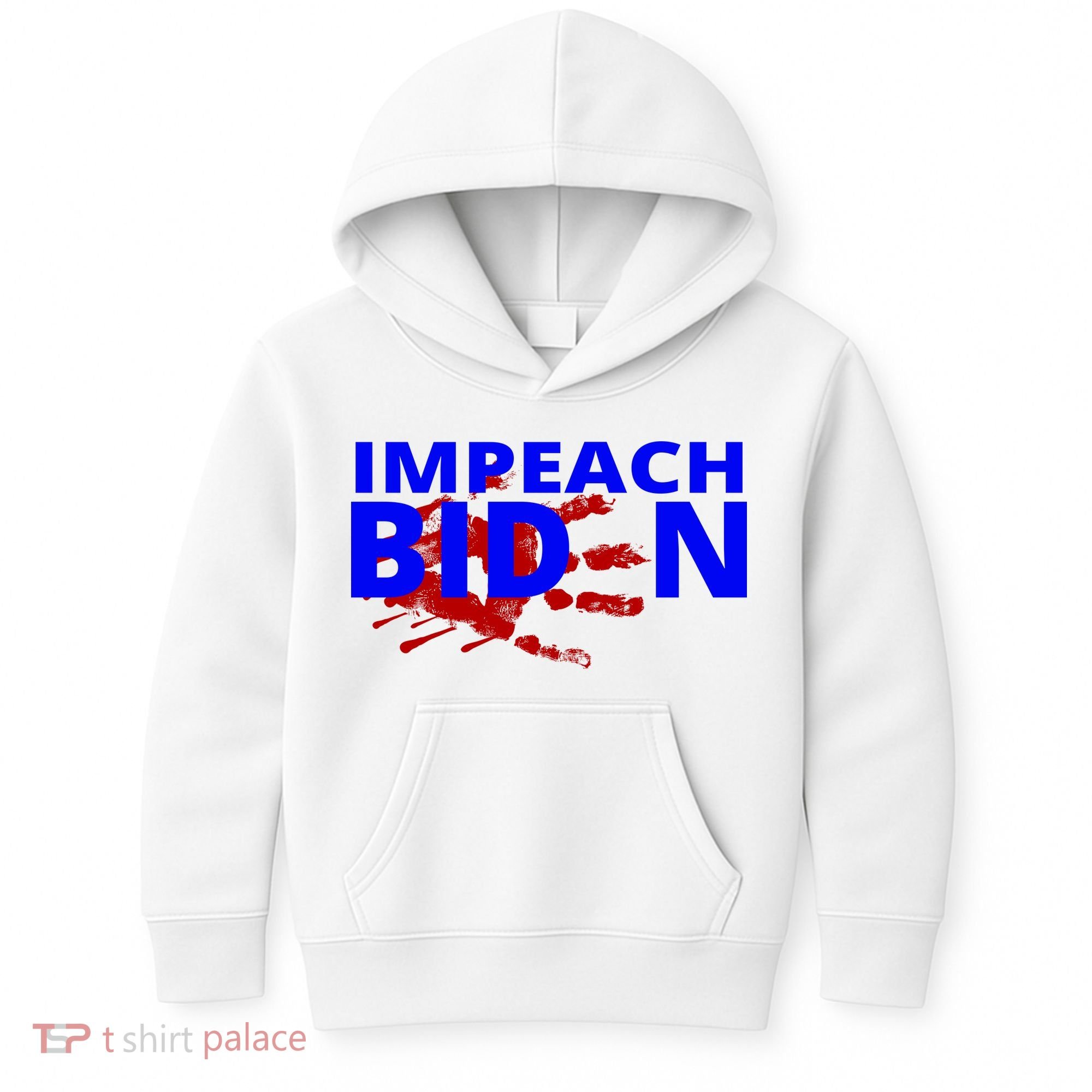 Impeach Joe Biden Bloody Handprint Kids Hoodie
