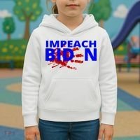 Impeach Joe Biden Bloody Handprint Kids Hoodie thumb 3