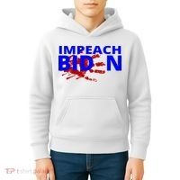 Impeach Joe Biden Bloody Handprint Kids Hoodie thumb 4