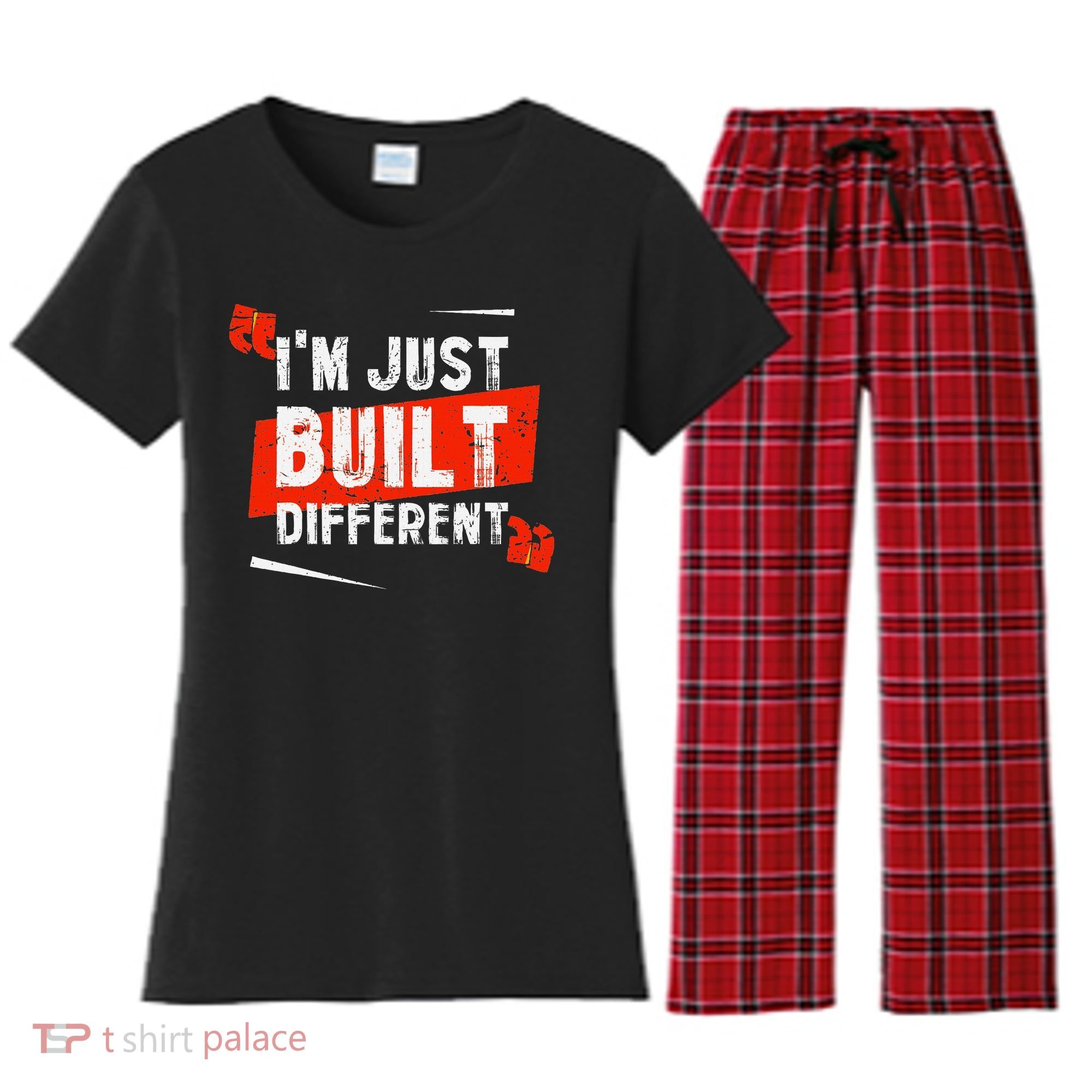 IM Just Built Different Women's Flannel Pajama Set