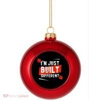 IM Just Built Different Plastic Christmas Ball Ornament thumb 0