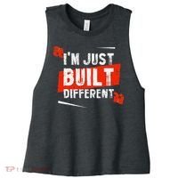 IM Just Built Different Women's Racerback Cropped Tank thumb 0