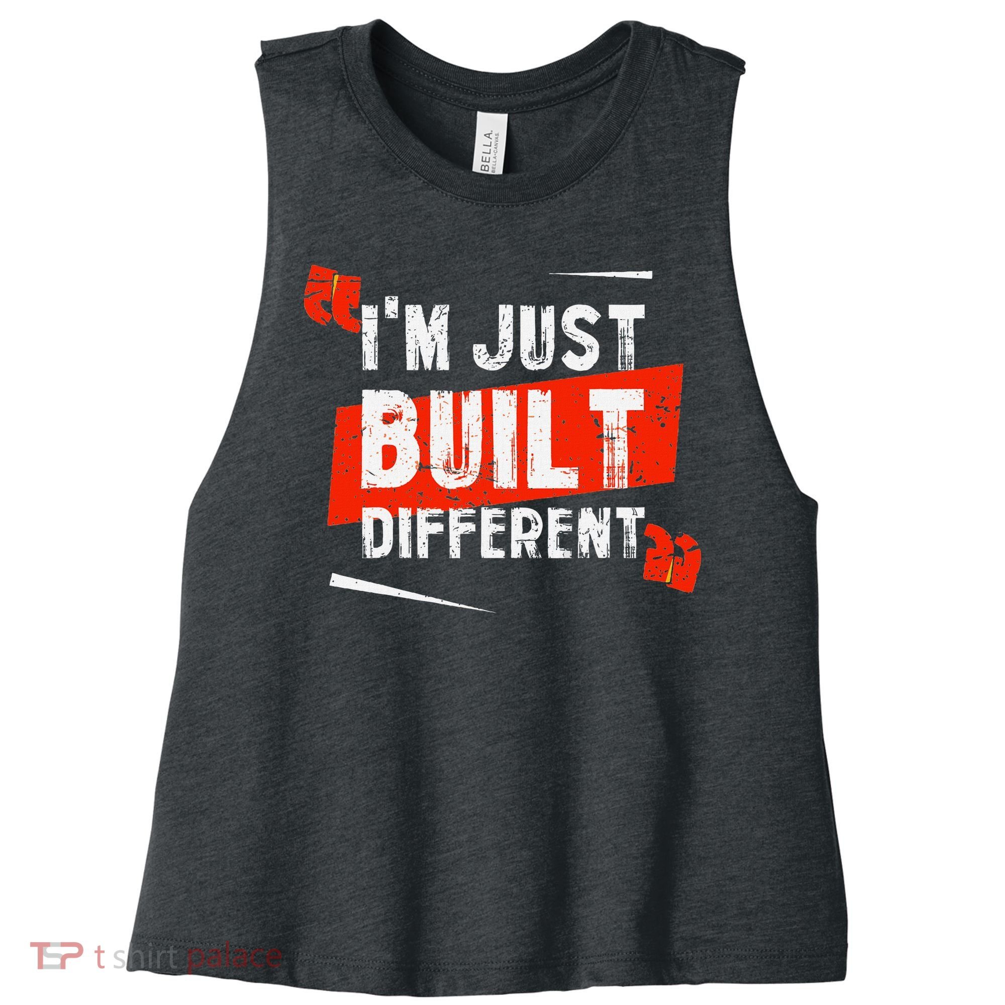 IM Just Built Different Women's Racerback Cropped Tank
