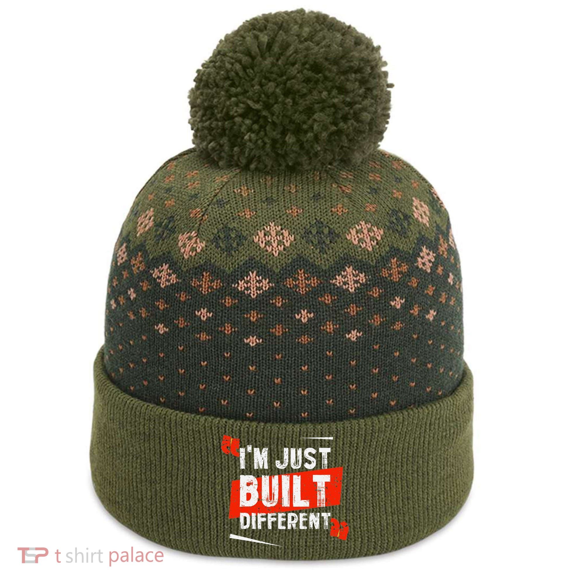 IM Just Built Different The Baniff Cuffed Pom Beanie