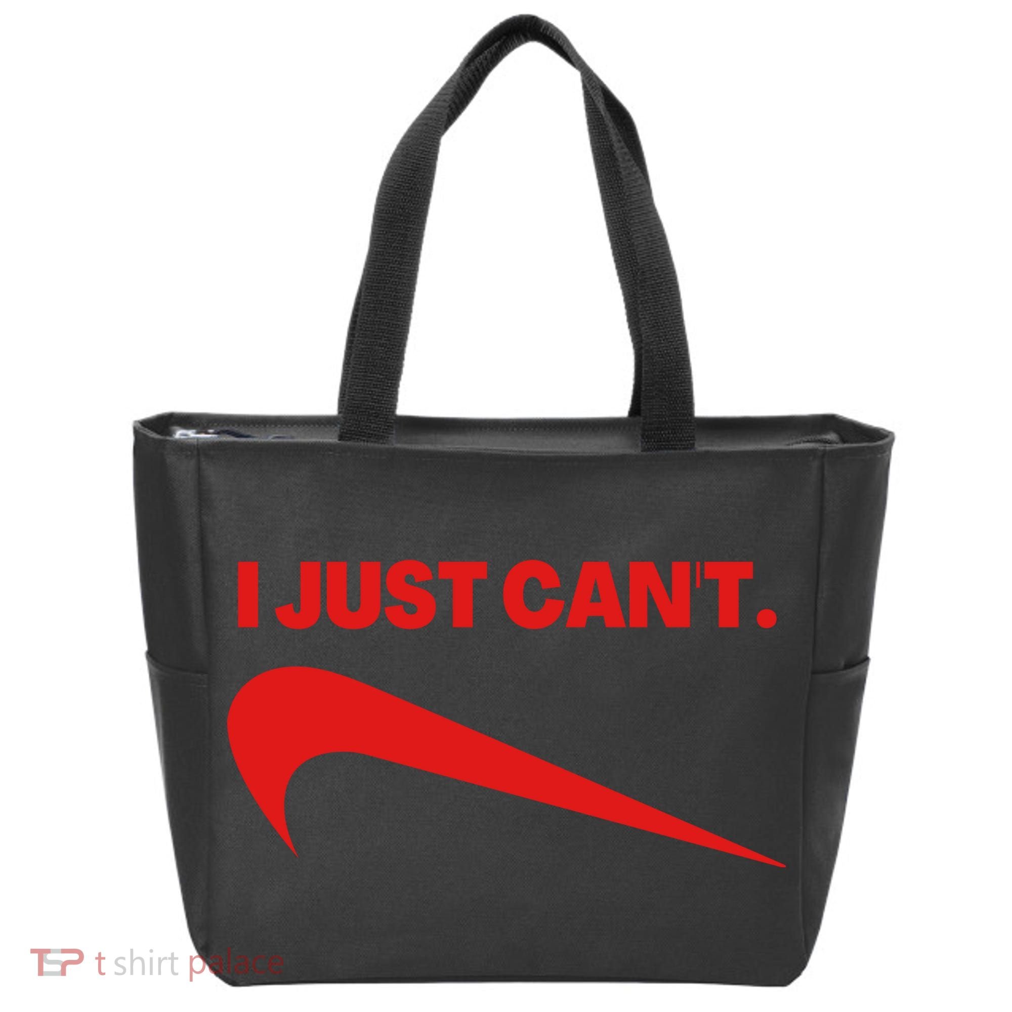 I Just Can't Funny Humor Spoof Parody Slogan Tote Bag