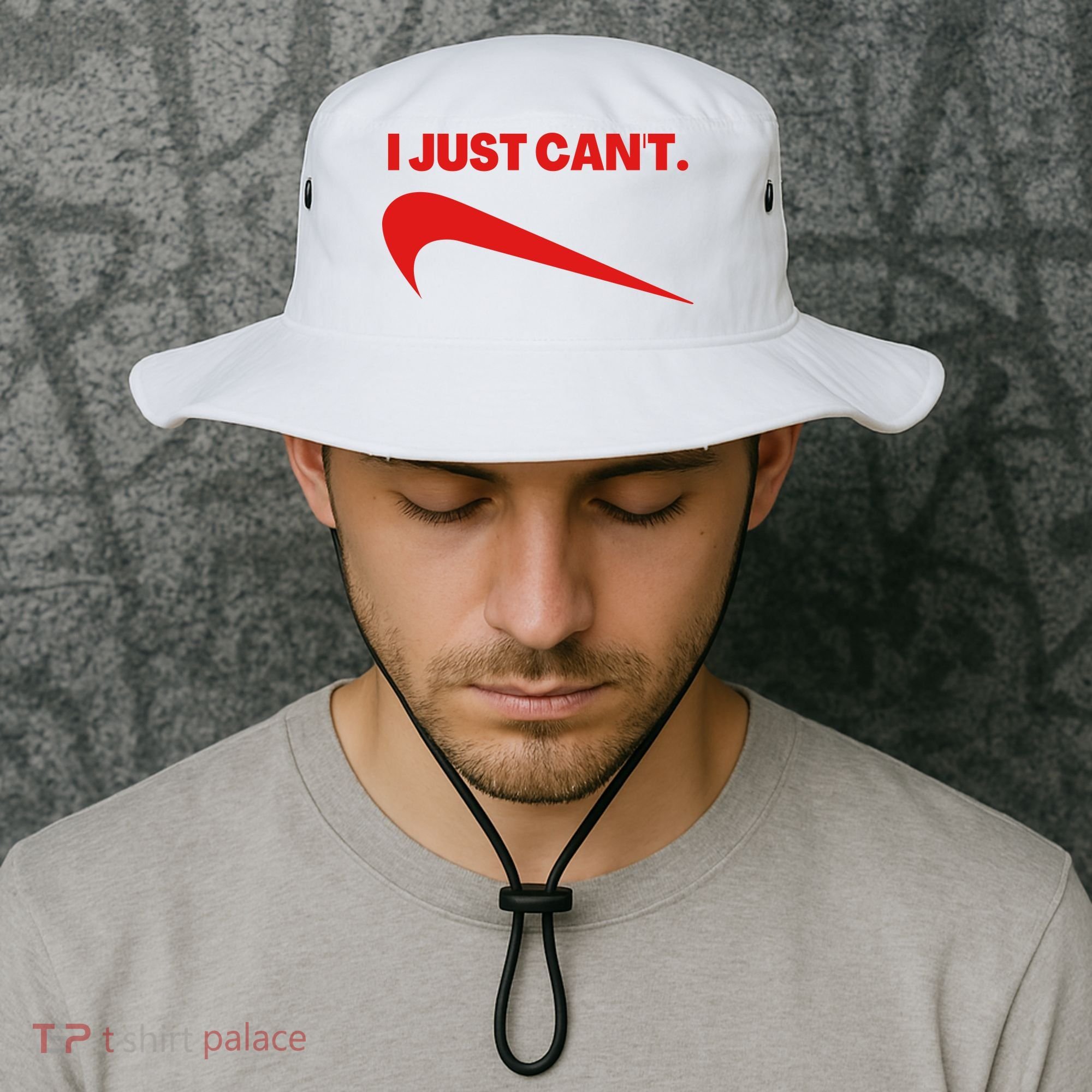 I Just Can't Funny Humor Spoof Parody Slogan Bucket Hat