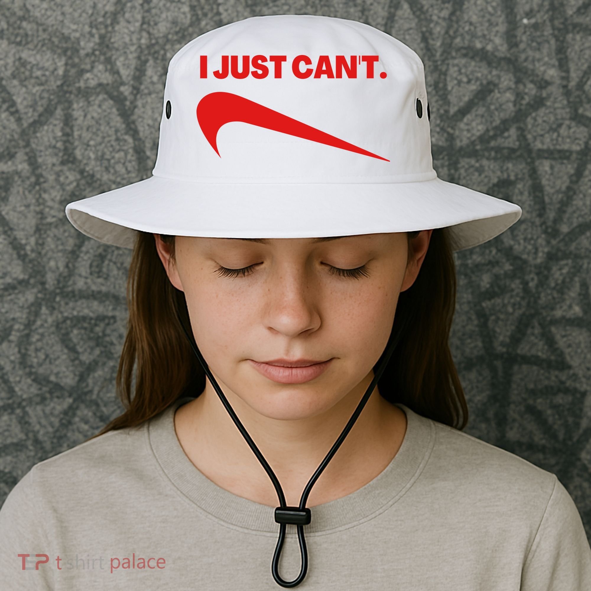 I Just Can't Funny Humor Spoof Parody Slogan Bucket Hat