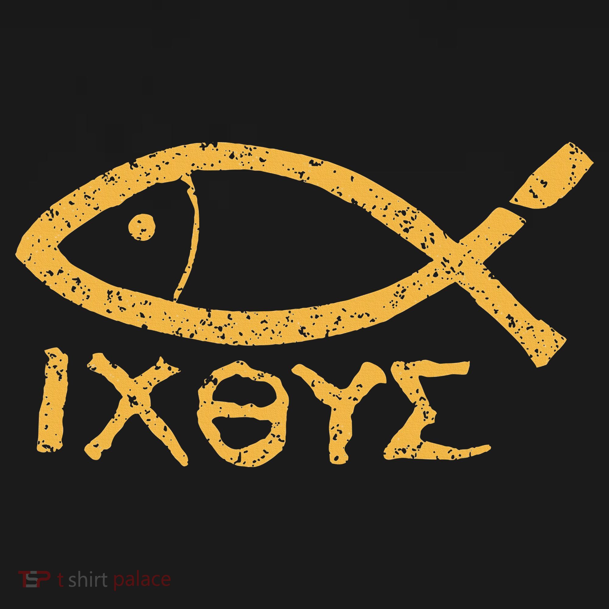 Ichthys Jesus Christ Son Of God Savior Ancient Fish Symbol T-Shirt