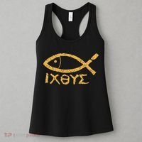 Ichthys Jesus Christ Son Of God Savior Ancient Fish Symbol Women's Tank Top thumb 3