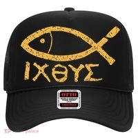 Ichthys Jesus Christ Son Of God Savior Ancient Fish Symbol Hat thumb 0