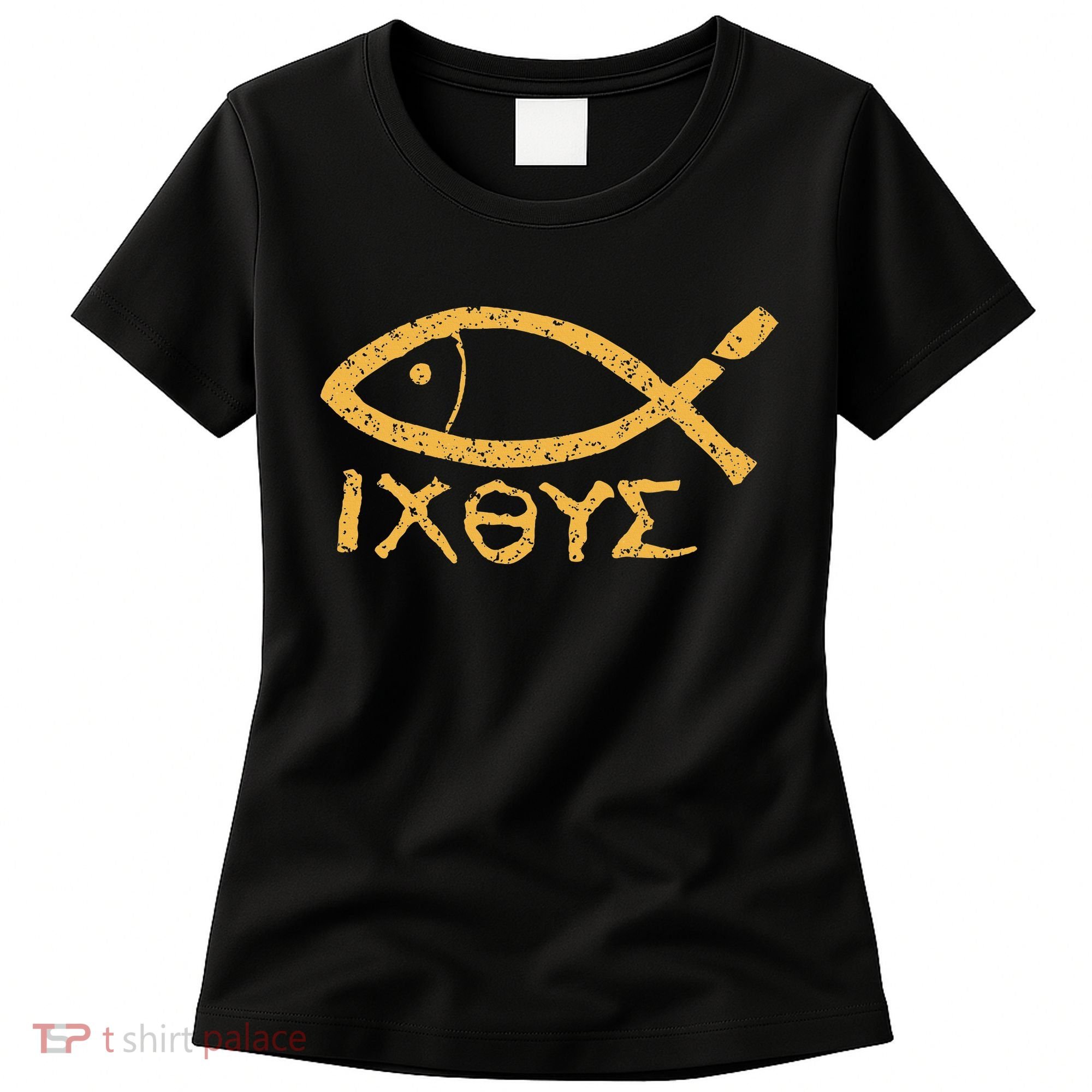 Ichthys Jesus Christ Son Of God Savior Ancient Fish Symbol Women's T-Shirt
