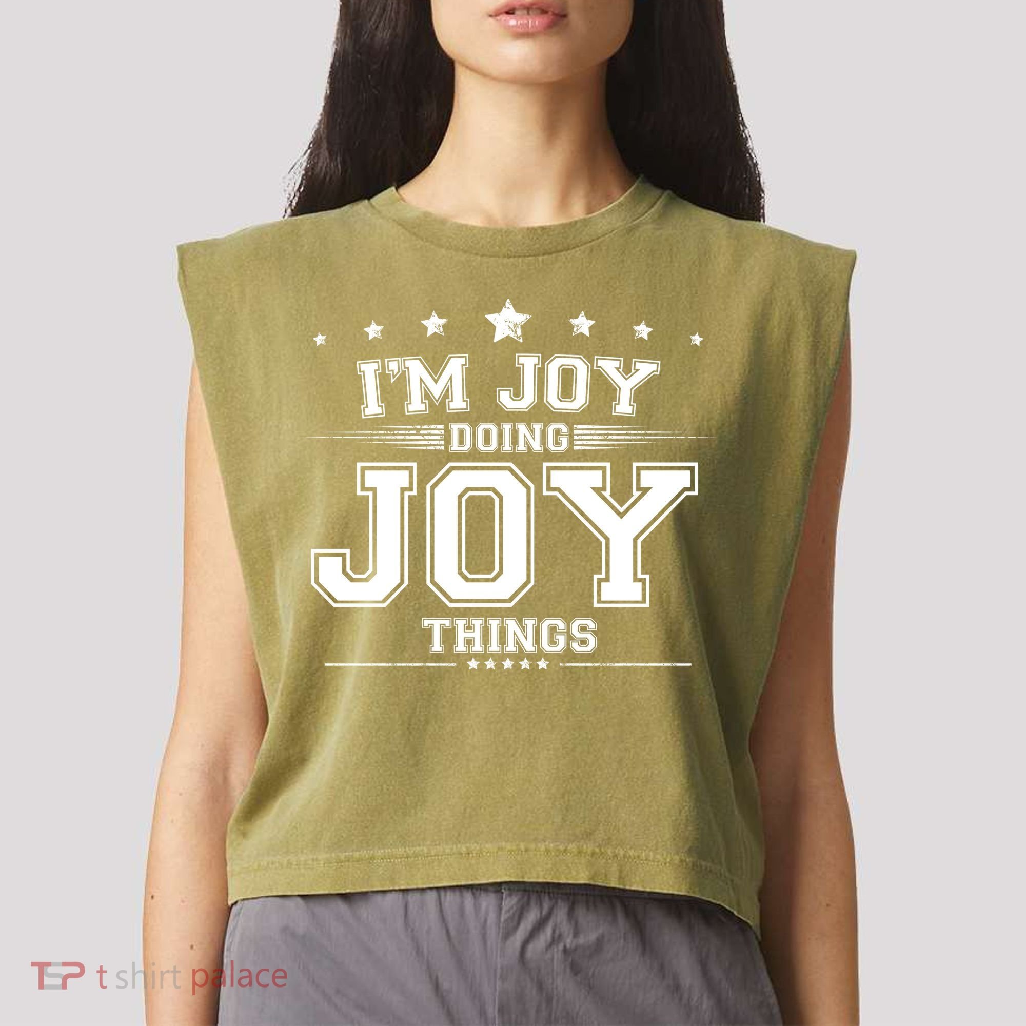Im Joy Doing Joy Things Garment-Dyed Women's Muscle Tee