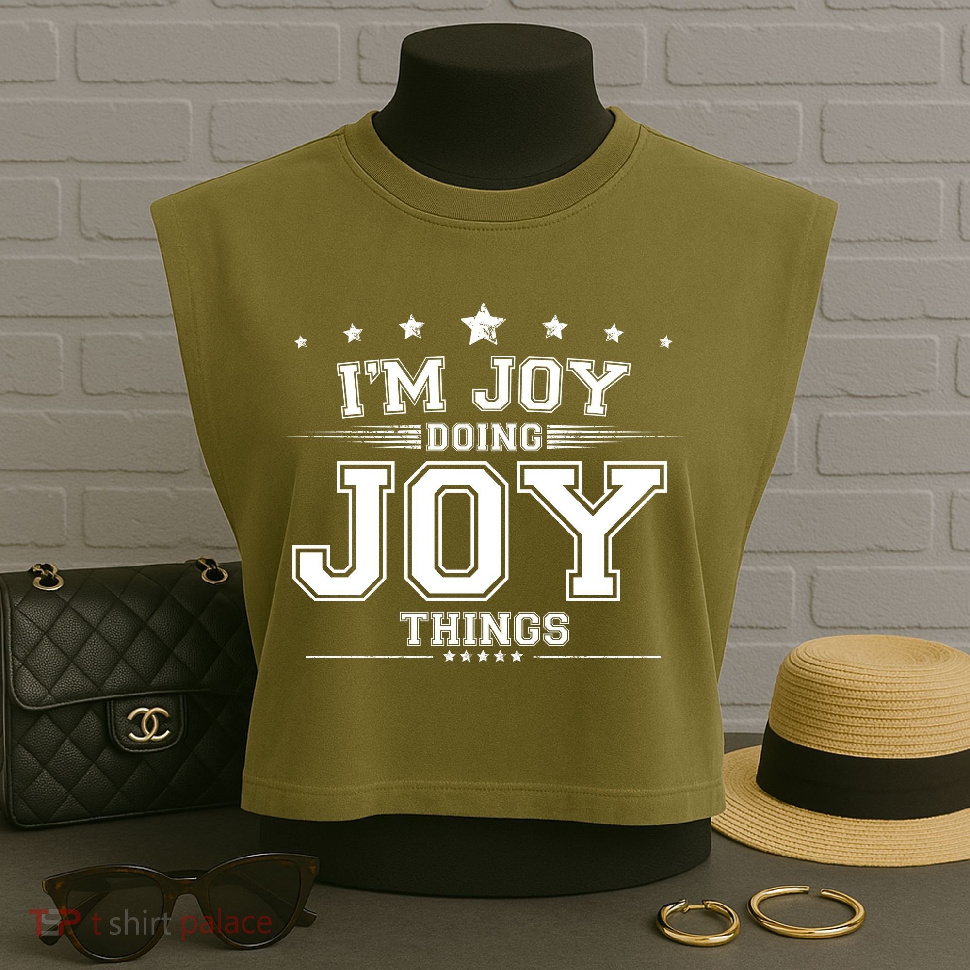 Im Joy Doing Joy Things Garment-Dyed Women's Muscle Tee