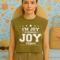 Im Joy Doing Joy Things Garment-Dyed Women's Muscle Tee thumb 4