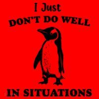 I Just Dont Do Well In Situations Funny Penguin Santa Hat thumb 1