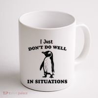 I Just Dont Do Well In Situations Funny Penguin Coffee Mug thumb 1