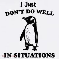 I Just Dont Do Well In Situations Funny Penguin Women's Hoodie thumb 2