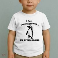 I Just Dont Do Well In Situations Funny Penguin Toddler T-Shirt thumb 2