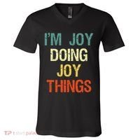 IM Joy Doing Joy Things Personalized First Name Gift V-Neck T-Shirt thumb 0