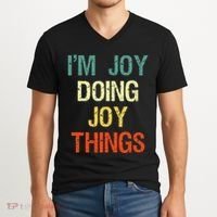 IM Joy Doing Joy Things Personalized First Name Gift V-Neck T-Shirt thumb 2