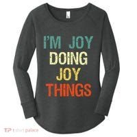 IM Joy Doing Joy Things Personalized First Name Gift Women's Perfect Tri Tunic Long Sleeve Shirt thumb 0