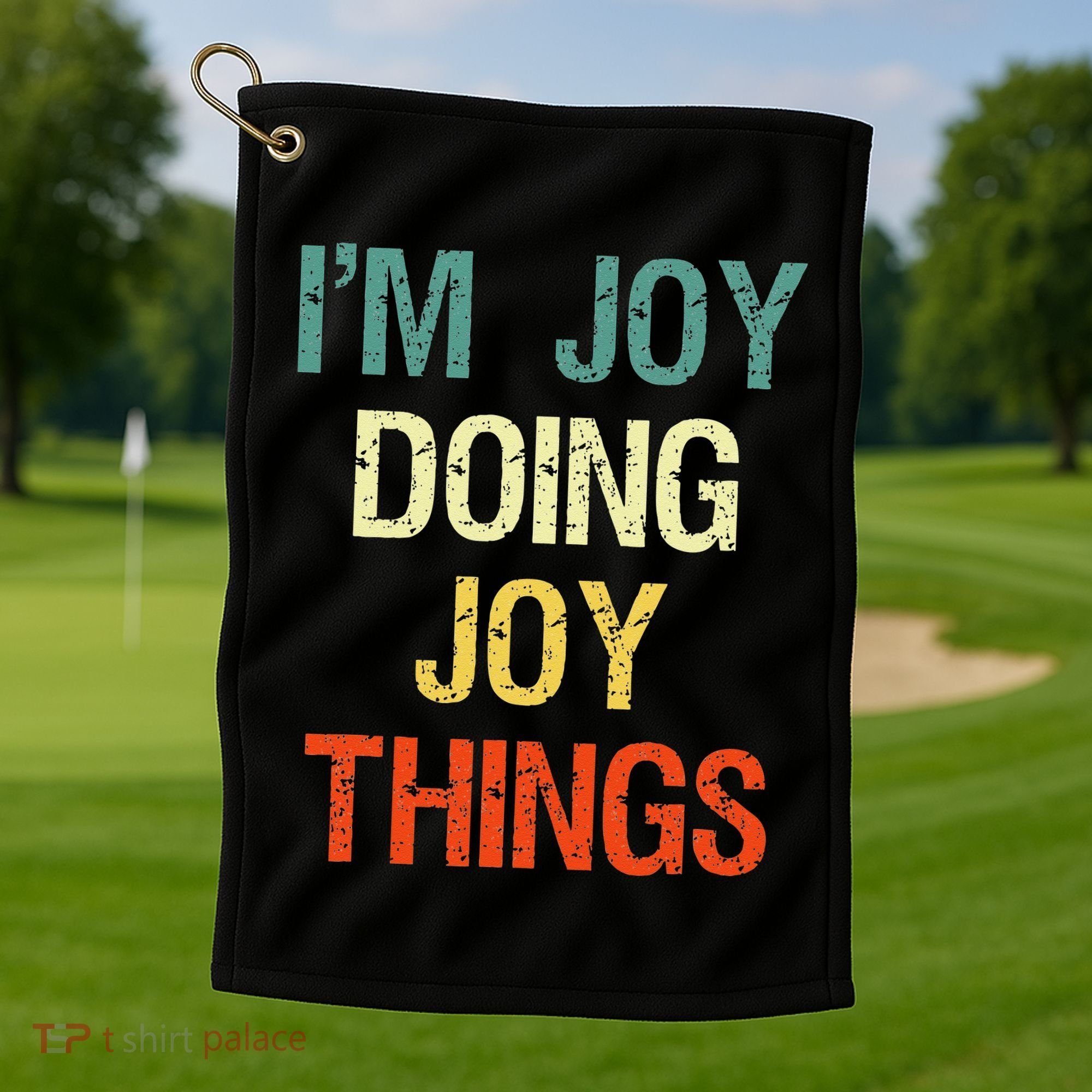 IM Joy Doing Joy Things Personalized First Name Gift Golf Towel