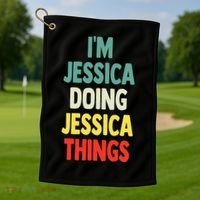 IM Jessica Doing Jessica Things Fun Name Jessica Golf Towel thumb 1