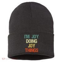 I'M Joy Doing Joy Things Personalized First Name Gift Sustainable Knit Beanie thumb 0