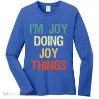 I'M Joy Doing Joy Things Personalized First Name Gift Women's Long Sleeve Shirt thumb 0