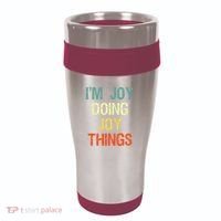 I'M Joy Doing Joy Things Personalized First Name Gift 16oz Travel Tumbler thumb 0