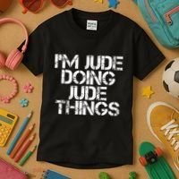 IM Jude Doing Jude Things Funny Birthday Name Gift Idea Kids T-Shirt thumb 3