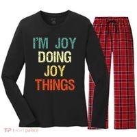 I'M Joy Doing Joy Things Personalized First Name Gift Women's Long Sleeve Flannel Pajama Set  thumb 0