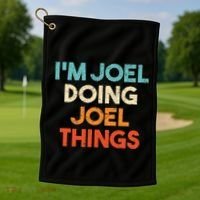 I'm Joel Doing Joel Things Funny First Name Joel Golf Towel thumb 1