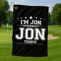 Im Jon Doing Jon Things Golf Towel thumb 1