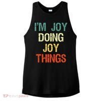 IM Joy Doing Joy Things Personalized First Name Gift Ladies PosiCharge Tri-Blend Wicking Tank thumb 0