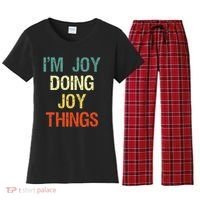 IM Joy Doing Joy Things Personalized First Name Gift Women's Flannel Pajama Set thumb 0