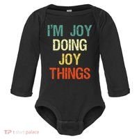 IM Joy Doing Joy Things Personalized First Name Gift Baby Long Sleeve Bodysuit thumb 0