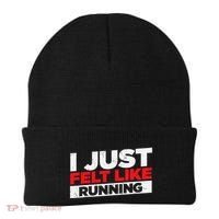 I Just Felt Like Running Runners Funny Cross A Country Beanie thumb 0