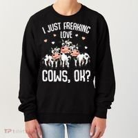 I just freaking love Cows Farmers Cow Lover Women's Sweatshirt thumb 0