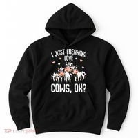 I just freaking love Cows Farmers Cow Lover Hoodie thumb 0