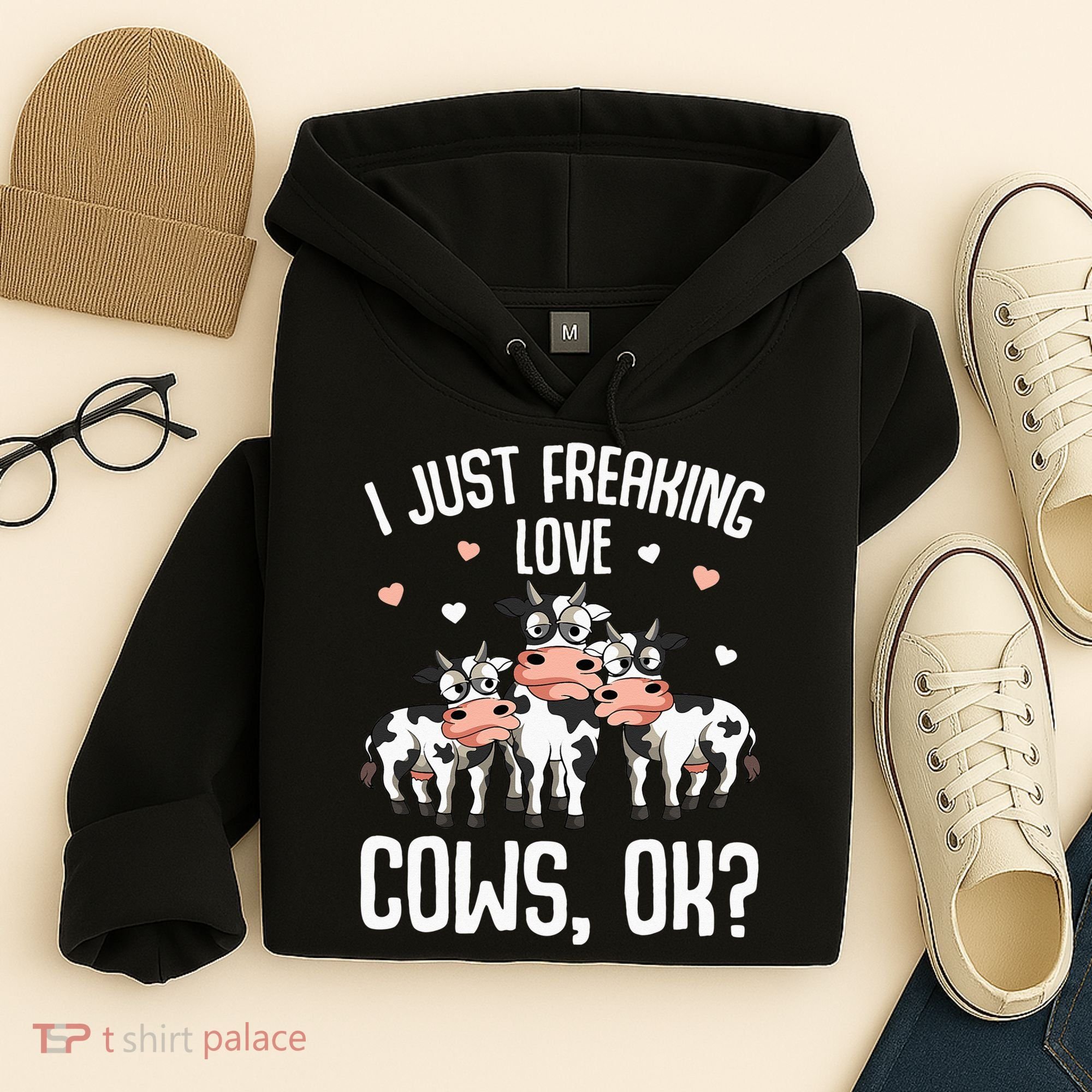 I just freaking love Cows Farmers Cow Lover Hoodie